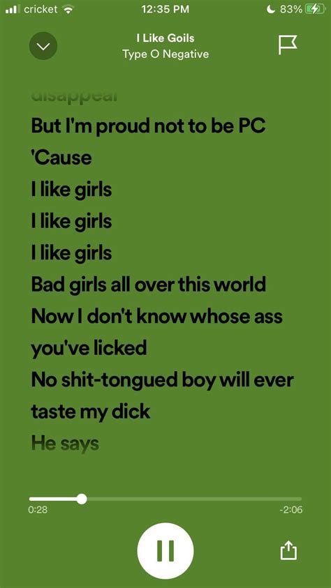 i like goils lyrics|type o negative controversy.